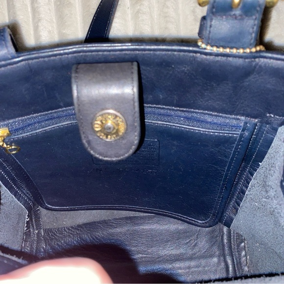 Coach Vintage Navy Leather Tote Bag 4157 - Picture 9 of 14